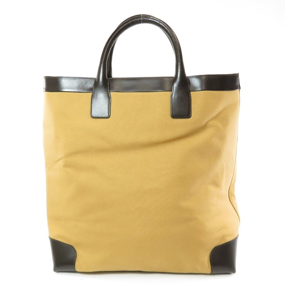 Gucci Leather Canvas Bag Sherry Tote Black
